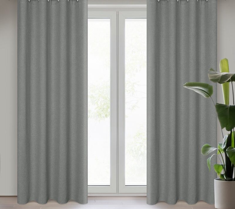Zasłona gotowa Lidia szara 140 x 250 cm – zaciemniająca i stylowa