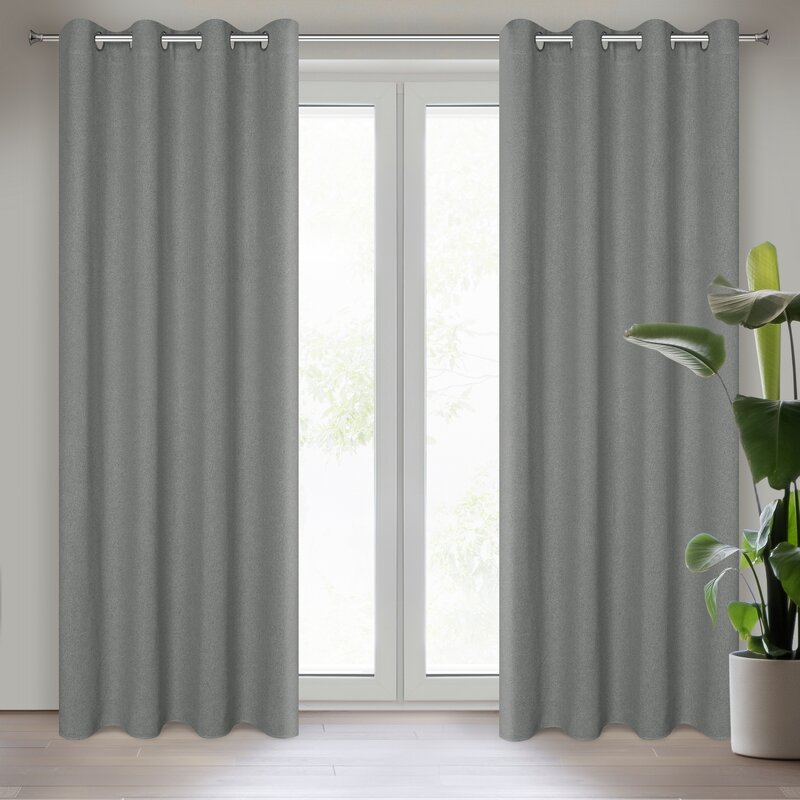 Zasłona gotowa Lidia szara 140 x 250 cm – zaciemniająca i stylowa