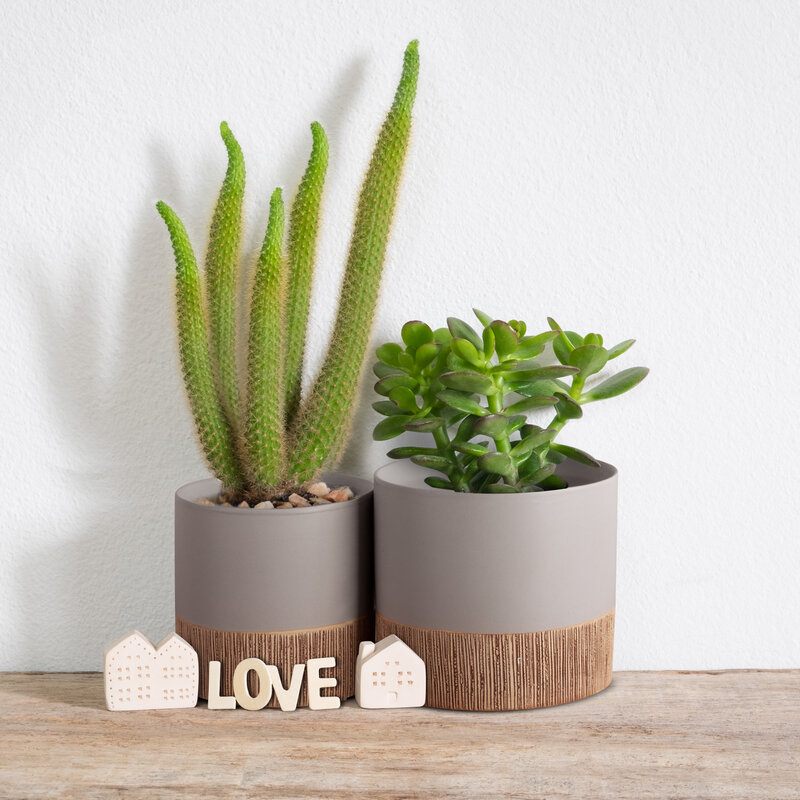Doniczka ceramiczna popielata fi 13 x 11 cm – do roślin