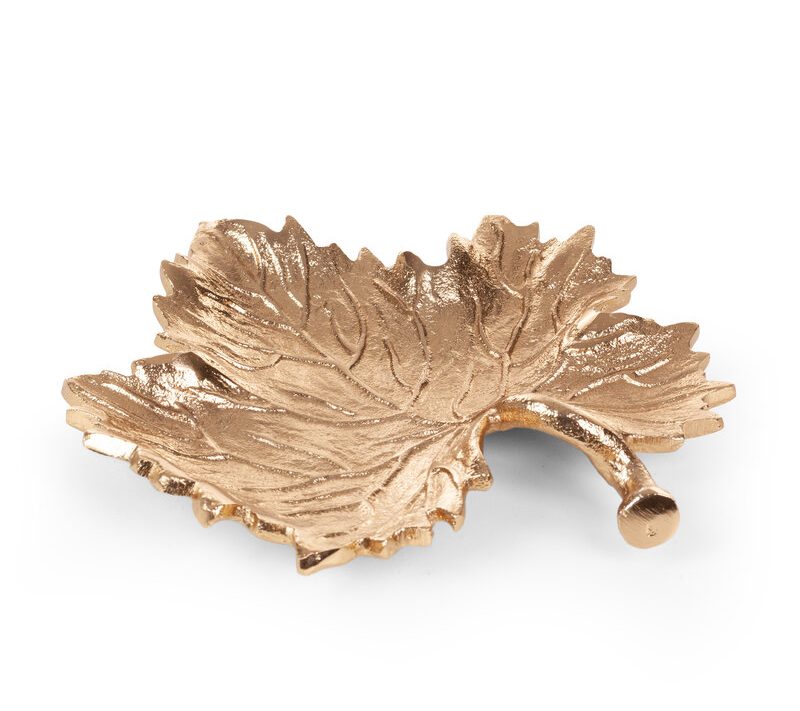 Patera metalowa Dalia złota 21 x 21 x 3 cm – stylowa dekoracja