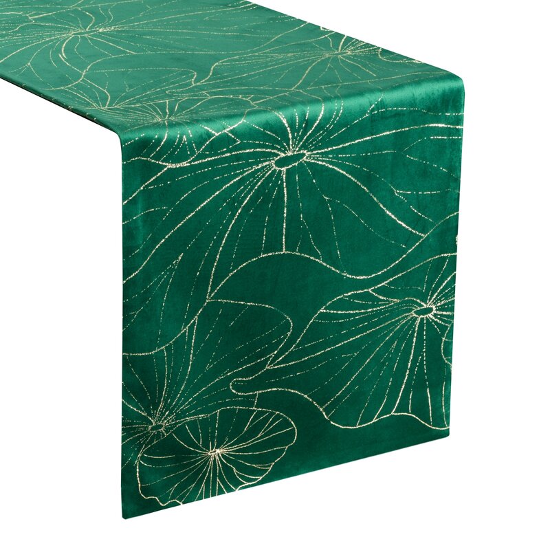 Obrus błyszczący ciemnozielony 35 x 220 cm – doda blasku stołu