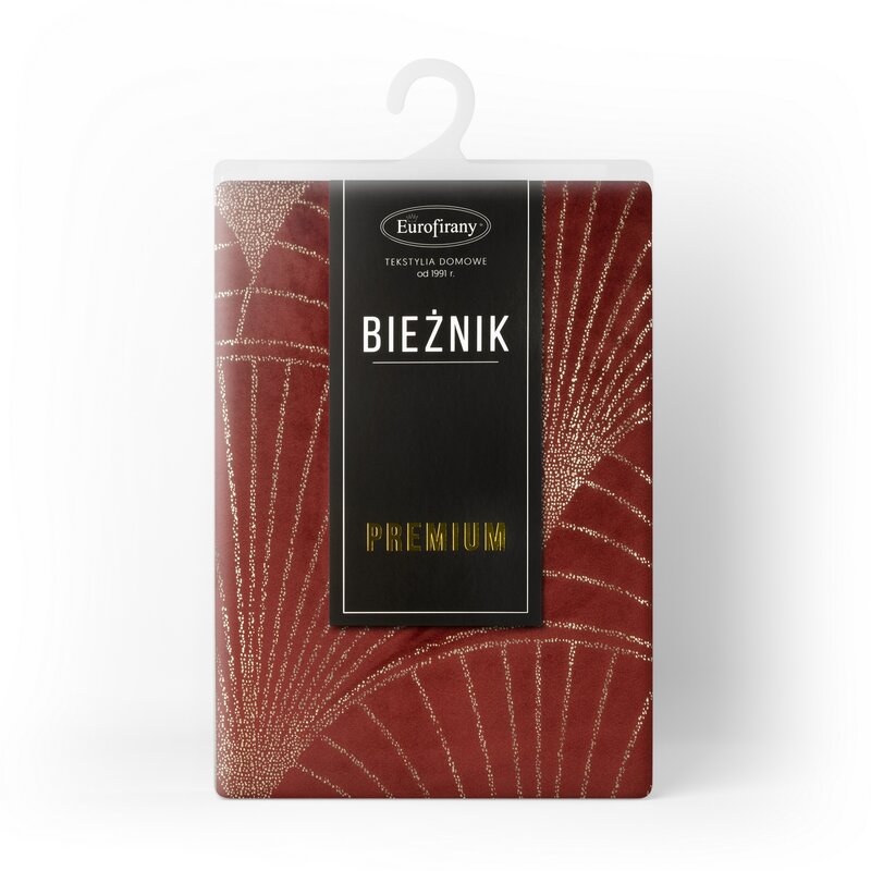 Obrus błyszczący Blink ceglasty 35 x 180 cm – doda ciepła wnętrzu