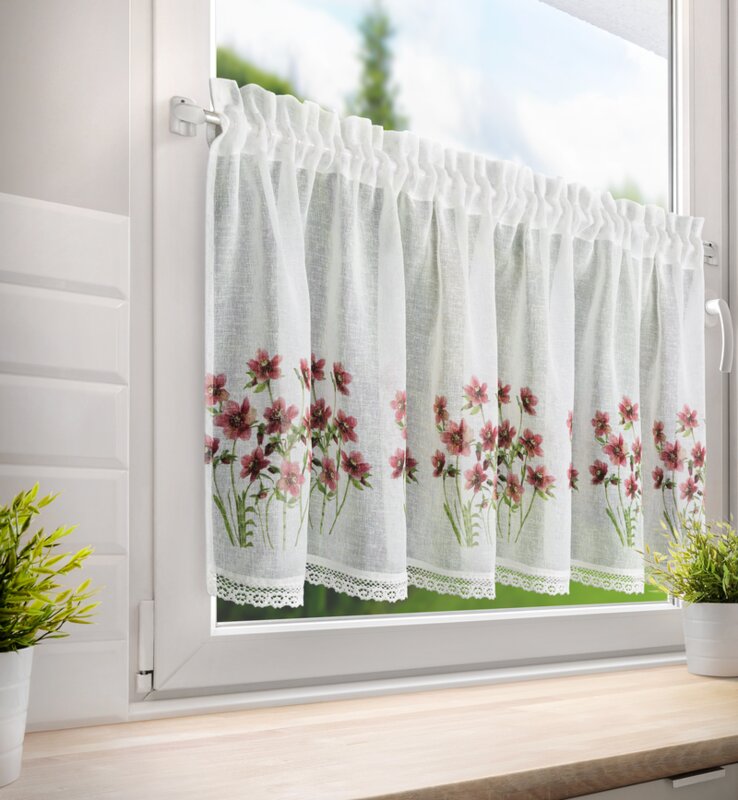 Firana gotowa ISA biała 150 x 60 cm – do kuchni i jadalni