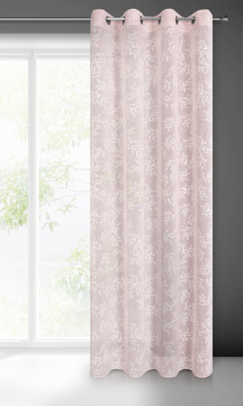 Zasłona gotowa Amber pudrowy róż 140 x 250 cm – wprowadza spokój