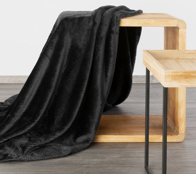 Koc flano D91 CINDY5 czarny 170 X 210 cm – miękki i puszysty