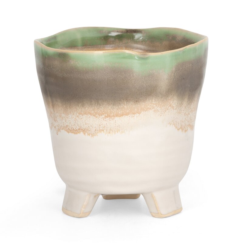 Doniczka ceramiczna kremowa fi 15 x 15 cm – do małych roślin