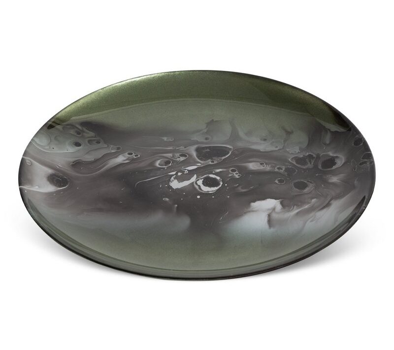 Patera szklana Saba zielona fi 27 x 2 cm – ozdoba stołu