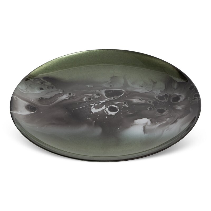 Patera szklana Saba zielona fi 27 x 2 cm – ozdoba stołu