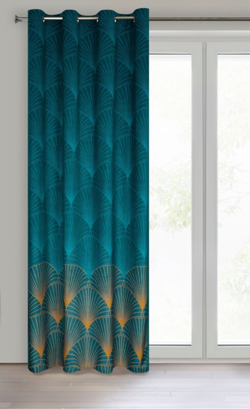 Zasłona gotowa LC/LOTOS1 turkusowa 140x250 cm – wprowadza luksus