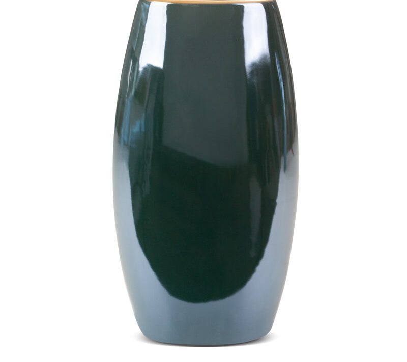 Wazon ceramiczny Amora2 zielony 19 x 12 x 35 cm – na suszone kwiaty