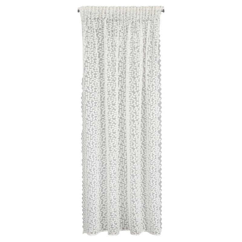 FIRANA GOTOWA DAISY NA TAŚMIE 130 X 270 CM BIAŁY