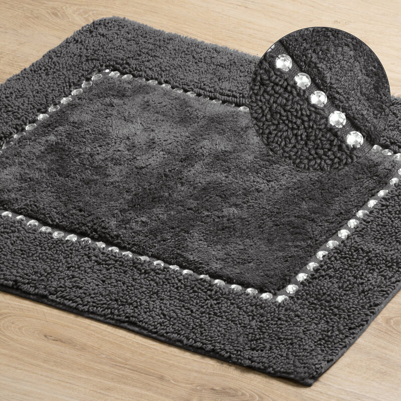 Dywanik łazienkowy Chic stalowy 60 x 90 cm – miękki i stylowy