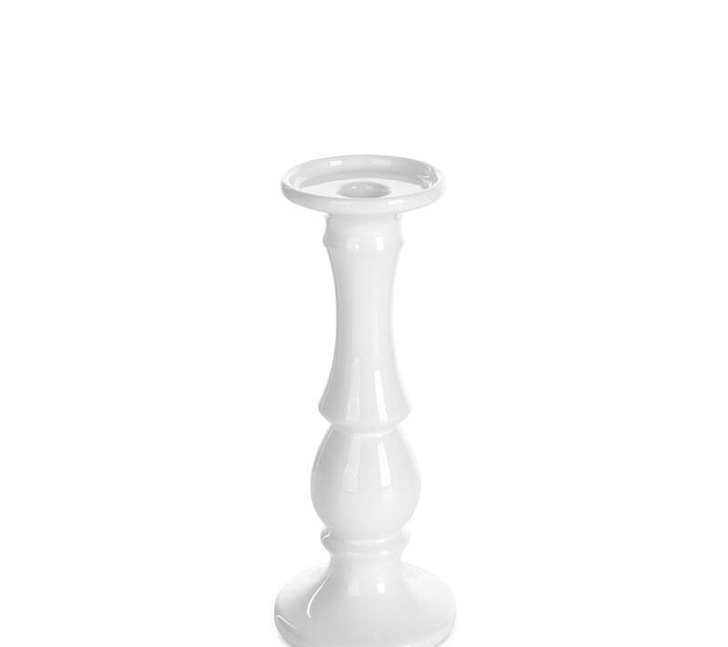 Świecznik ceramiczny JOLY biały 10 x 25 cm – dodaje blasku wnętrzu