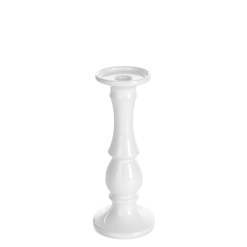 Świecznik ceramiczny JOLY biały 10 x 25 cm – dodaje blasku wnętrzu