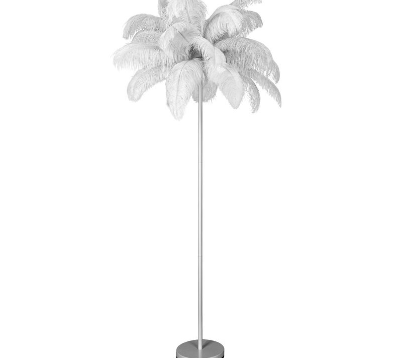 Lampa stojąca Feri srebrna 95 x 95 x 180 cm – wprowadza nastrój