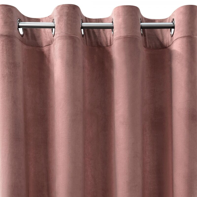 Zasłona gotowa D91 pudrowy róż 140 x 250 cm – zaciemniająca i miękka