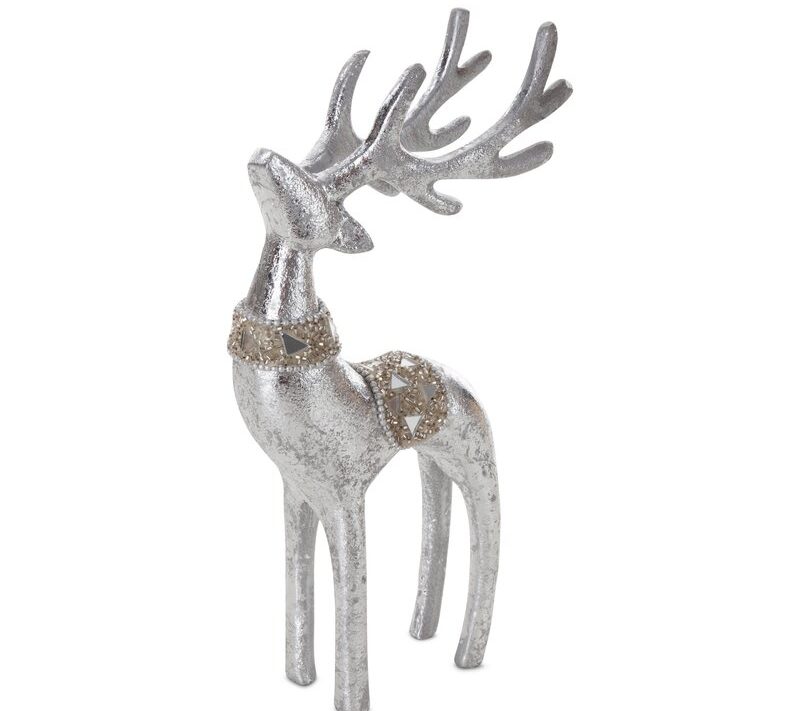 Figurka świąteczna M167B srebrna 10 x 4 x 23 cm – idealna dekoracja świąteczna