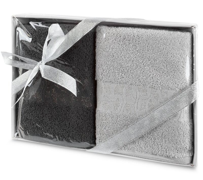 Komplet ręczników Blink srebrny 38 X 24 X 5 CM – miękki i chłonny