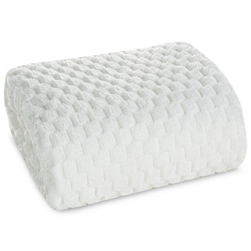 Koc flano Cindy6 biały 170 x 210 cm – miękki i przytulny