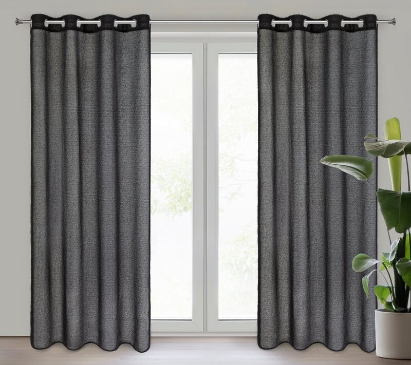 Zasłona gotowa AGIS czarna 140 X 250 cm – do salonu i sypialni
