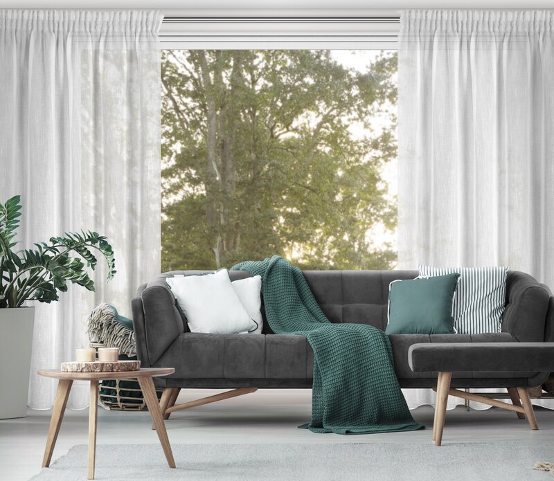 Firana gotowa deszczyk biała 140 x 270 cm – rozświetla wnętrze
