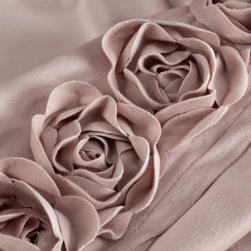 ZASŁONA GOTOWA ROSES 14 NA TAŚMIE 140 X 270 CM PUDROWY
