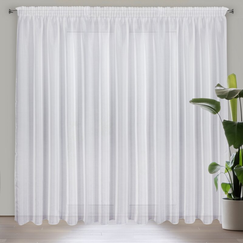 Firana gotowa Alia biała 350 x 270 cm – rozświetla wnętrze