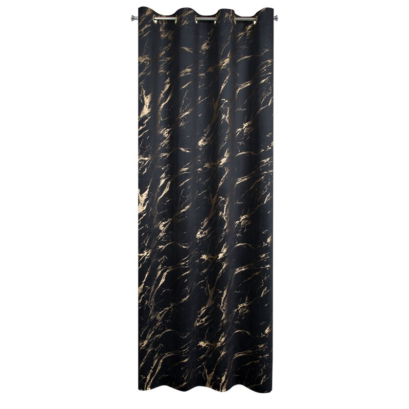 Zasłona gotowa Molly czarna 140 x 250 cm – zaciemniająca welwetowa