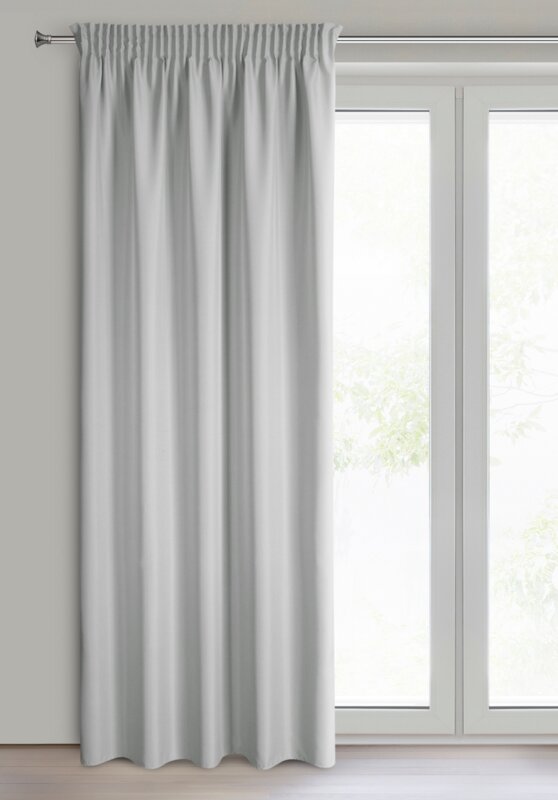 Zasłona gotowa Rita srebrna 140 X 270 CM – łatwa w montażu