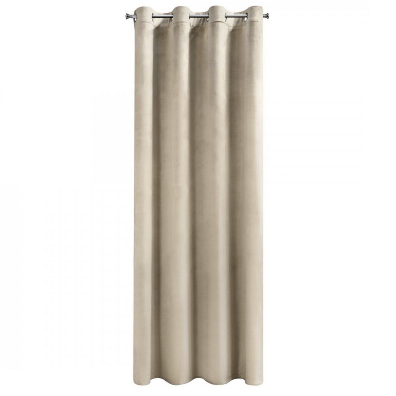 Zasłona gotowa D91 jasnobeżowa 140 x 250 cm – zaciemnia i chroni