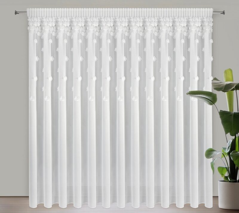 Firana gotowa Diana biała 350 x 270 cm – rozświetla wnętrze
