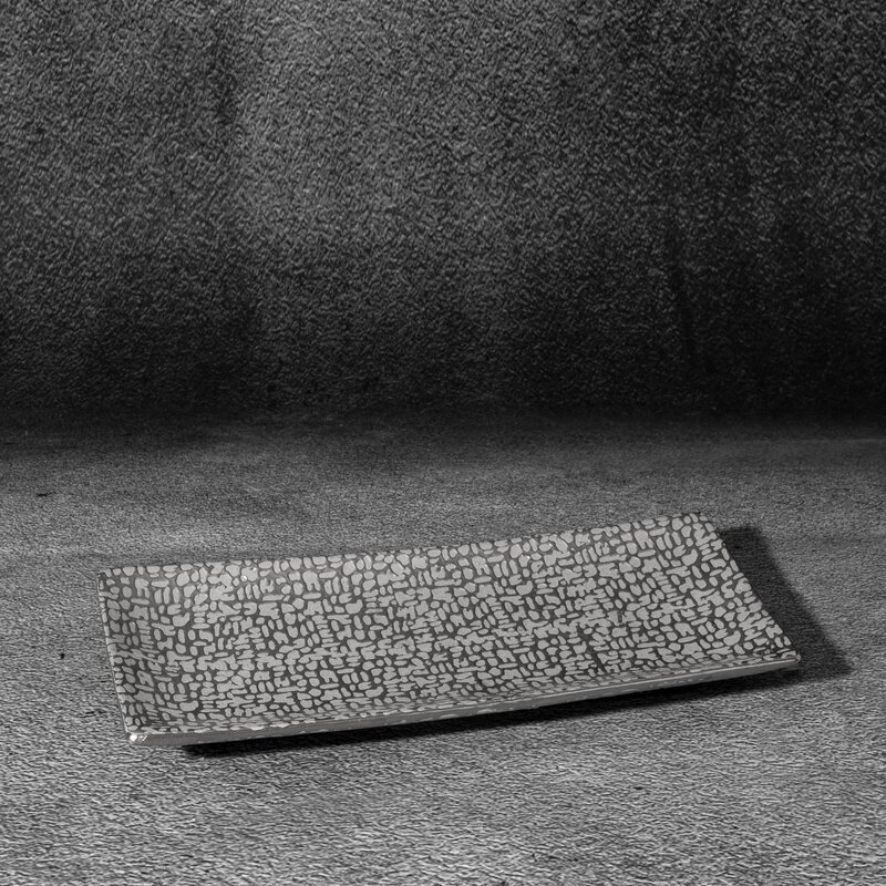 PATERA DEKORACYJNA RISO 39 X 17 X 3 CM SREBRNY