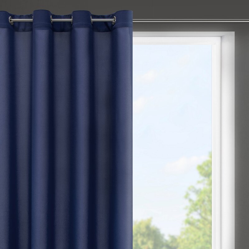 Zasłona gotowa Oxford granatowa 140 x 175 cm – zaciemniająca sypialnię
