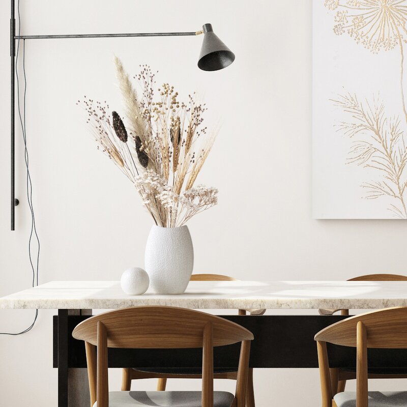 Wazon ceramiczny Riso biały fi 15 x 60 cm – na susze i kwiaty