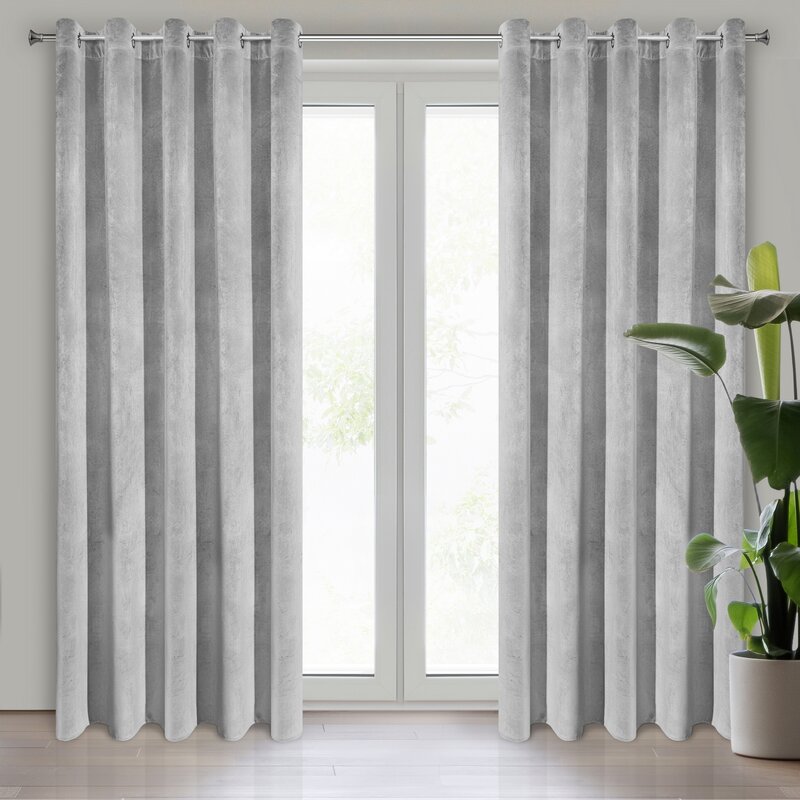 Zasłona gotowa Villa stalowa 140 x 250 cm – zaciemniająca i stylowa