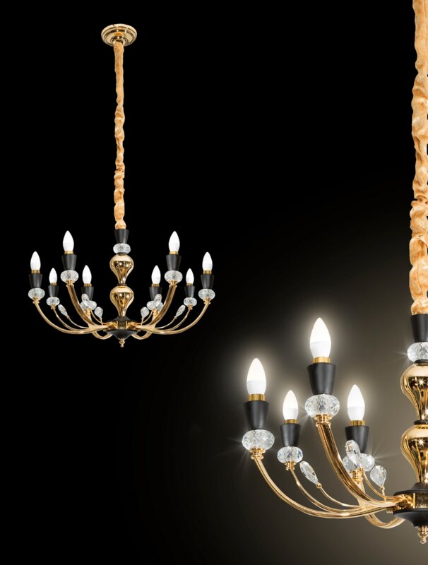 Lampa wisząca Melba 01 złota fi 71 x 120 cm – do przestronnych wnętrz
