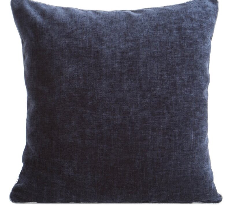 Poszewka dekoracyjna Mary granatowa 45 X 45 cm – z elegancką lamówką
