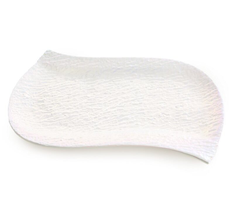 Patera ceramiczna Nina perłowa 31 x 21 x 2 cm – podkreśli aranżację