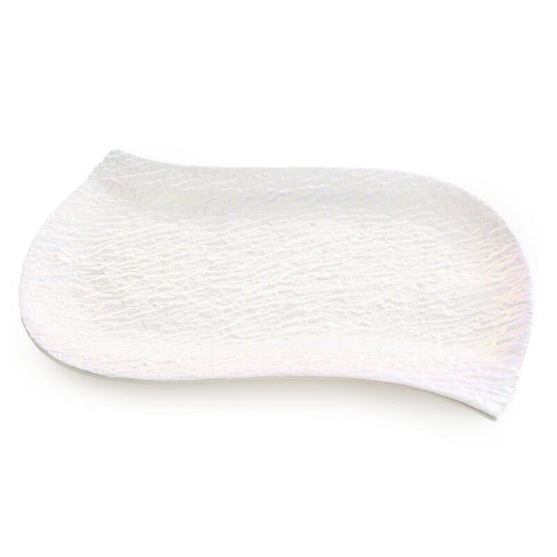 Patera ceramiczna Nina perłowa 31 x 21 x 2 cm – podkreśli aranżację