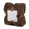 Koc flanelowy D91 CARO ciemnobrązowy 200 x 220 cm – dodaje ciepła
