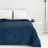 Koc flanelowy D91 CARO granatowy 200 x 220 cm – miękki i puszysty
