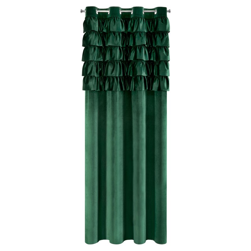 Zasłona gotowa Aura ciemnozielona 140 x 250 cm – zaciemniająca i stylowa