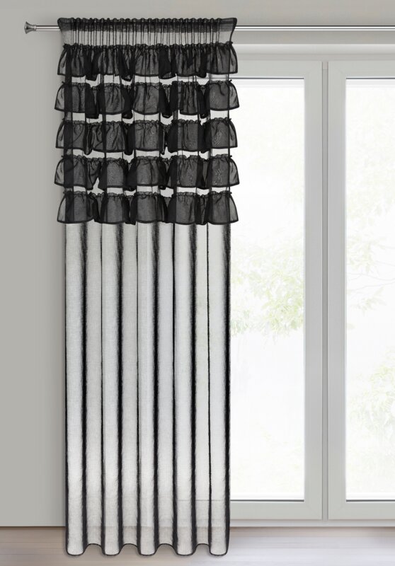 Firana gotowa Aura czarna 140 x 270 cm – subtelna prywatność