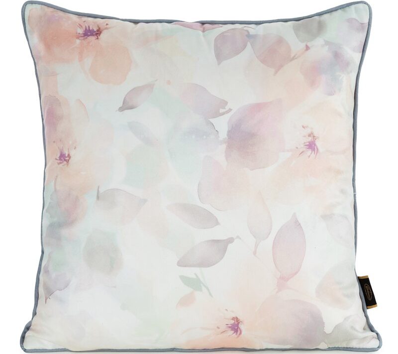 Poszewka velvet z nadrukiem biała 45 x 45 cm – doda uroku wnętrzu