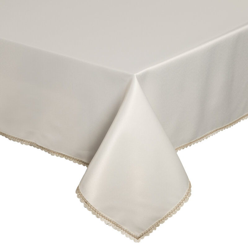 Obrus błyszczący kremowy 140 x 220 cm – dodaje blasku