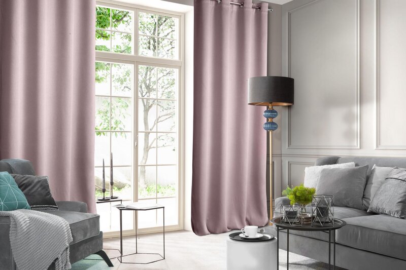 Zasłona gotowa pudrowy róż 140 x 270 cm – ociepla wnętrze