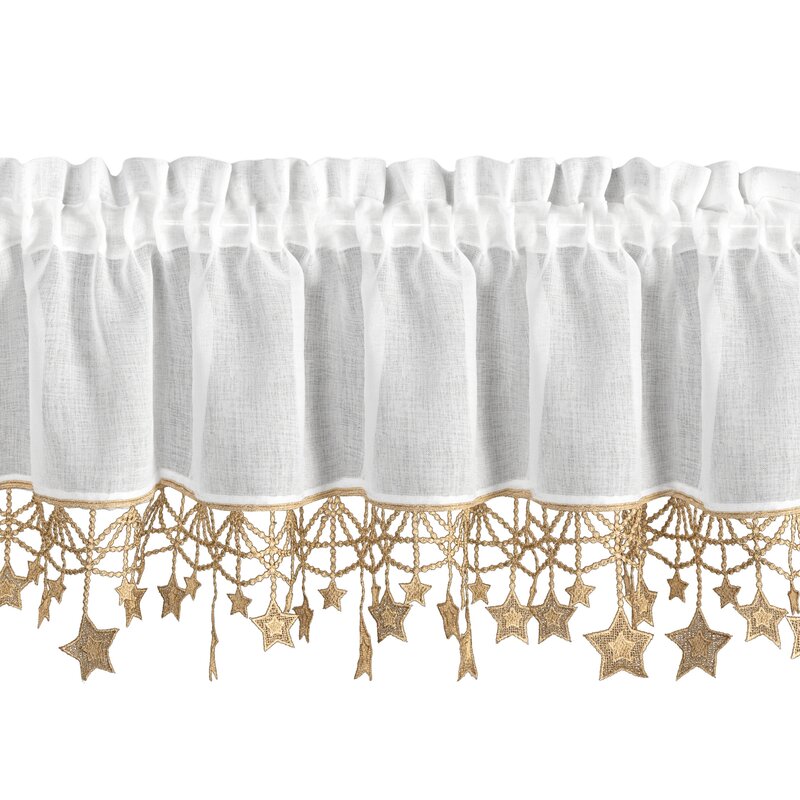 Zasłona świąteczna biała 150x30 cm – gotowa do zawieszenia