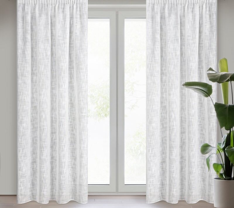 Zasłona gotowa Liren biała 140 x 270 cm – rozjaśnia wnętrze