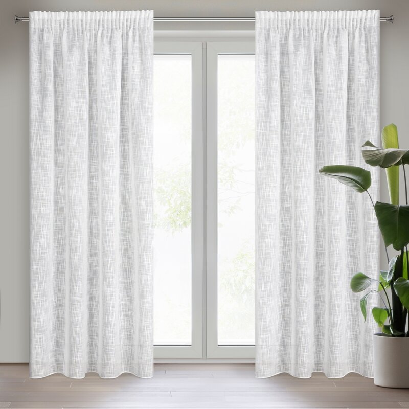 Zasłona gotowa Liren biała 140 x 270 cm – rozjaśnia wnętrze