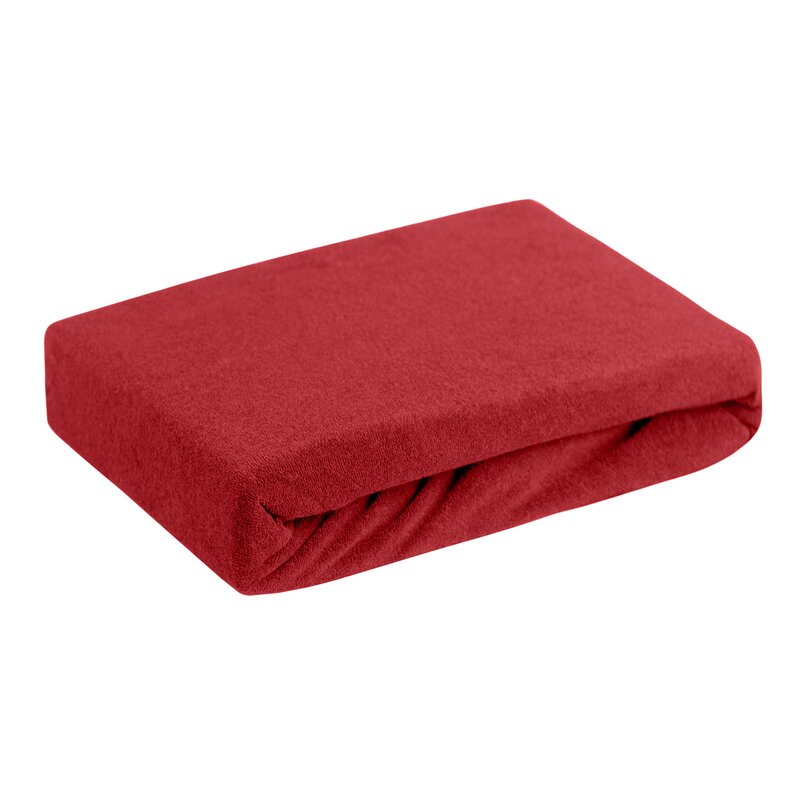 Prześcieradło frotte czerwone 160x200 cm – ciepło i przytulność